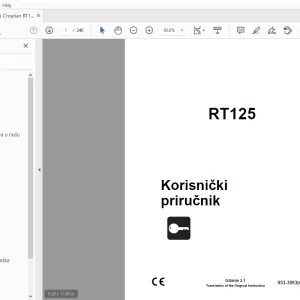 Ditch Witch RT125 Korisnički priručnik 053-3093 (CR) PDF