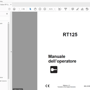 Ditch Witch RT125 Manuale dell’operatore 053-3135 (I) PDF