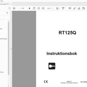 Ditch Witch RT125Q Instruktionsbok 053-3054 (SW) PDF