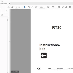 Ditch Witch RT30 Instruktionsbok 053-2709 (SW) PDF