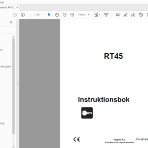 Ditch Witch RT45 Instruktionsbok 053-2233 (SW) PDF