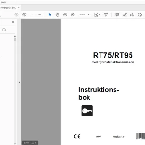 Ditch Witch RT75/RT95 med hydrostatisk transmission Instruktionsbok PDF