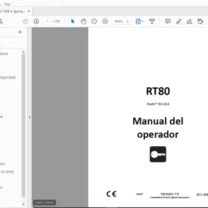 Ditch Witch RT80 Deutz TD3.6L4 Manual del operador 053-3084 (S) PDF