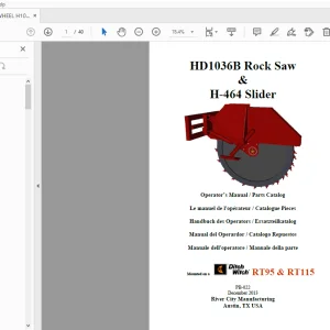 Ditch Witch RT95&RT115 HD1036B&H-464 Operator’s Manual/Parts Manual PDF