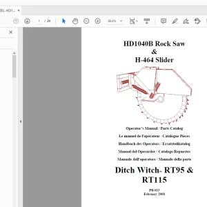 Ditch Witch RT95 & RT115 Operator’s Manual/Parts Manual PDF