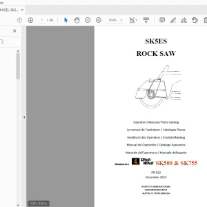 Ditch Witch SK500 & SK755 ROCK SAW Operator’s Manual/Parts Manual PDF