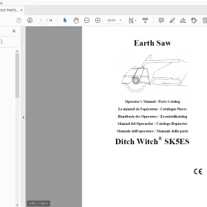 Ditch Witch SK5ES Earth Saw Operator’s Manual  Parts Catalog Manual PDF