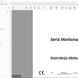 Ditch Witch Seria Marksman Instrukcja obsługi 790-1253 (PO) PDF