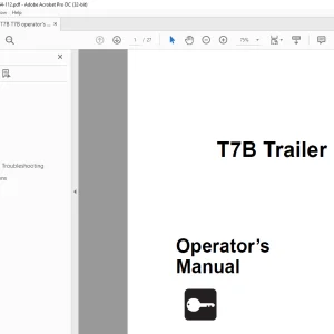 Ditch Witch T7B Trailer Operator’s Manual - PDF DOWNLOAD