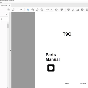 Ditch Witch T9C Parts Manual 053-1276 PDF