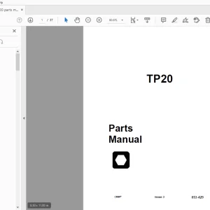 Ditch Witch TP20 Parts Manual 053-429 PDF