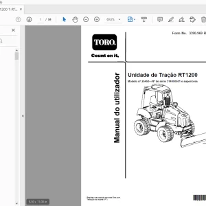 Toro Unidade de Tração RT1200 Manual do utilizador PDF