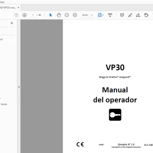Ditch Witch VP30 Briggs & Stratton Vanguard Manual del operador 053-3087 PDF