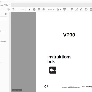Ditch Witch VP30 Instruktionsbok 053-3132 (SW) PDF