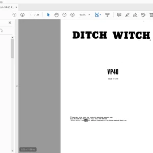 Ditch Witch VP40 Parts Manual 050-529 PDF