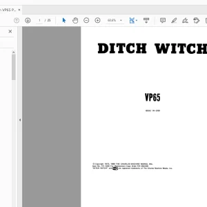 Ditch Witch VP65 Parts Manual 050-539 PDF