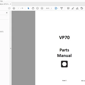 Ditch Witch VP70 Parts Manual 053-3293 PDF