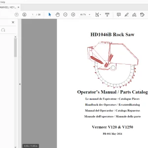 Ditch Witch Vermeer V120 & V1250 Operator’s Manual/Parts Manual PDF