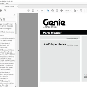 Genie AWP Super Series Parts Manual 1283303GT PDF