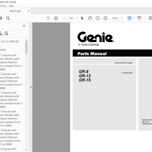 Genie GR-8 GR-12 GR-15 Parts Manual 69237 - PDF DOWNLOAD