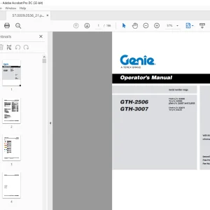 Genie GTH-2506 GTH-3007 Operator's Manual PDF
