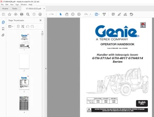 Genie GTH-3713 GTH-4017 GTH4514 Handler With Telescopic boom Operator Manual PDF