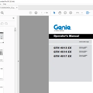 Genie GTH-4013 EX GTH-4514 EX GTH 4017 EX Operator's Manual PDF