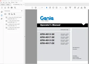 Genie GTH-4013 SX GTH-4017 SX GTH-4013 EX GTH-4017 EX Operator's Manual PDF
