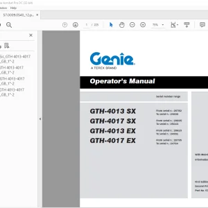 Genie GTH-4013 SX GTH-4017 SX GTH-4013 EX GTH-4017 EX Operator's Manual PDF