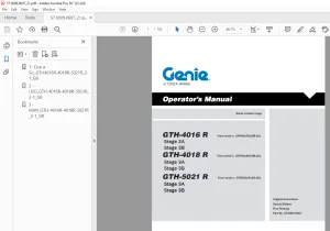 Genie GTH-4016 R GTH-4018 R GTH-5021 R Stage 3A Stage 3B Operator's Manual PDF