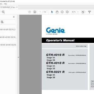 Genie GTH-4016 R GTH-4018 R GTH-5021 R Stage 3A Stage 3B Operator's Manual PDF
