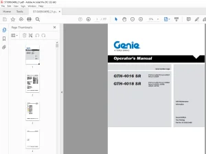 Genie GTH-4016 SR GTH-4018 SR Operator's Manual PDF