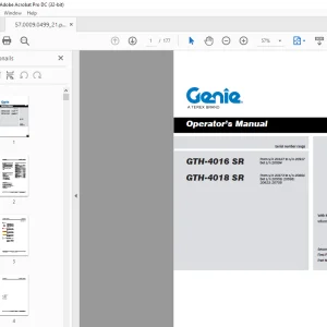 Genie GTH-4016 SR GTH-4018 SR Operator's Manual PDF