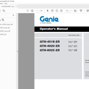 Genie GTH-4518 ER GTH-4020 ER GTH-6025 ER Operator's Manual - PDF