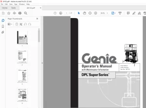 Genie Lift Truck DPL Super Series™ Operator’s Manual  - PDF DOWNLOAD