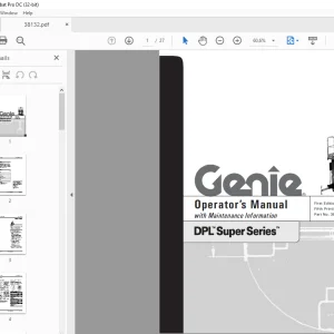 Genie Lift Truck DPL Super Series™ Operator’s Manual  - PDF DOWNLOAD