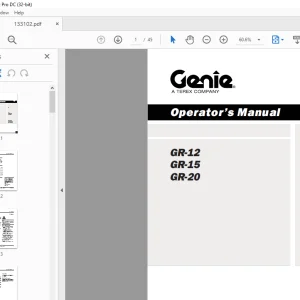 Genie Lift Truck GR-12 GR-15 GR-20 Operator’s Manual