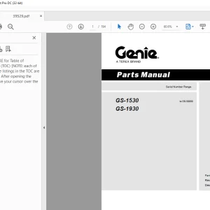 Genie Lift Truck GS-1530 GS-1930 Parts Manual 39529 PDF
