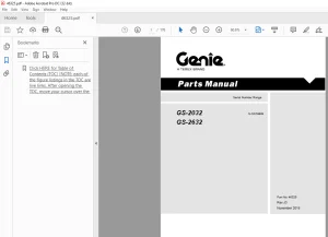 Genie Lift Truck GS-2032 GS-2632 Parts Manual 46325 PDF