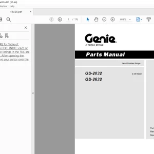 Genie Lift Truck GS-2032 GS-2632 Parts Manual 46325 PDF
