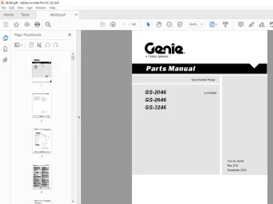 Genie Lift Truck GS-2046 GS-2646 GS-3246 Parts Manual 48338 PDF