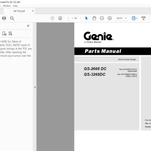 Genie Lift Truck GS-2668 DC GS-3268DC Parts Manual 84142