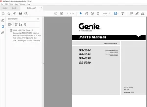 Genie Lift Truck GS-3384 GS-3390 GS-4390 GS-5390 Parts Manual 84824