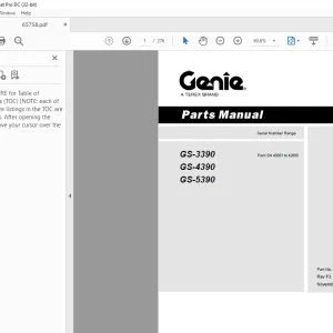 Genie Lift Truck GS-3390 GS-4390 GS-5390 Parts Manual 65758 PDF