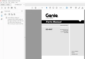 Genie Lift Truck GS-4047 Parts Manual 237966GT