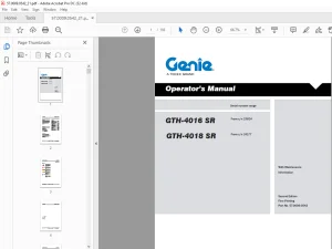 Genie Lift Truck GTH-4016 SR GTH-4018 SR Operator's Manual PDF