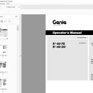 Genie Lift Truck S®-60 FE S®-60 DC Operator’s Manual