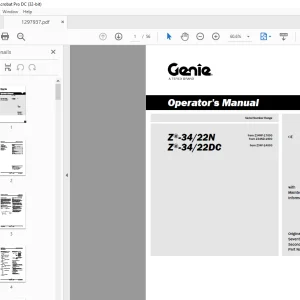 Genie Lift Truck Z®-34/22N Z®-34/22DC Operator’s Manual