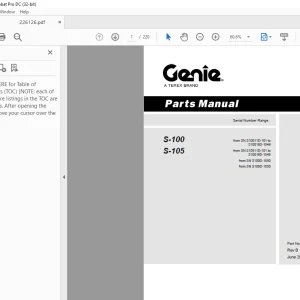 Genie S-100 S-105 Parts Manual 226126 - PDF DOWNLOAD