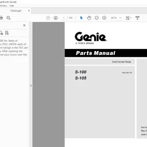 Genie S-100 S-105 Parts Manual 75500 - PDF DOWNLOAD